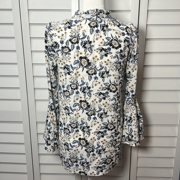 Free People Magic Mystery Floral Flare Sleeve Boho Tunic Top Size XS - Picture 10 of 13